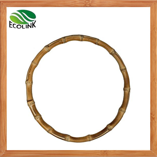 Yarı daire bambu kök çanta çanta kolları yüzük