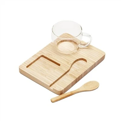 Bambu Kahve Çay Masası Butler Servis Tepsi Seti